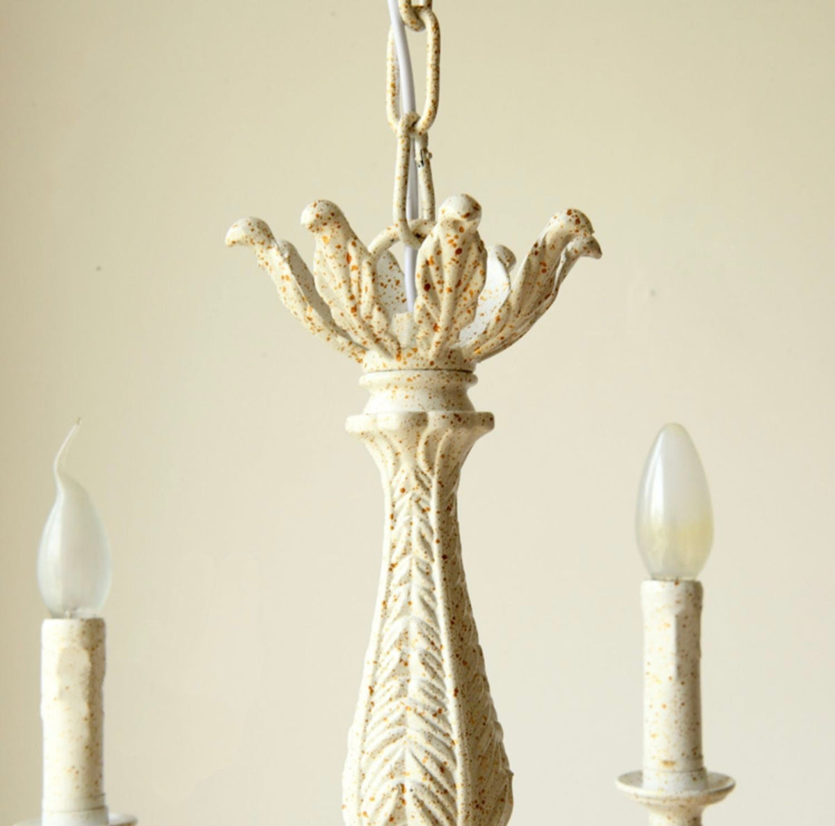 French Vintage Country Style White Rustic Iron Art Chandelier 6 / 8 Lights for Dining Room Bedroom Living Room