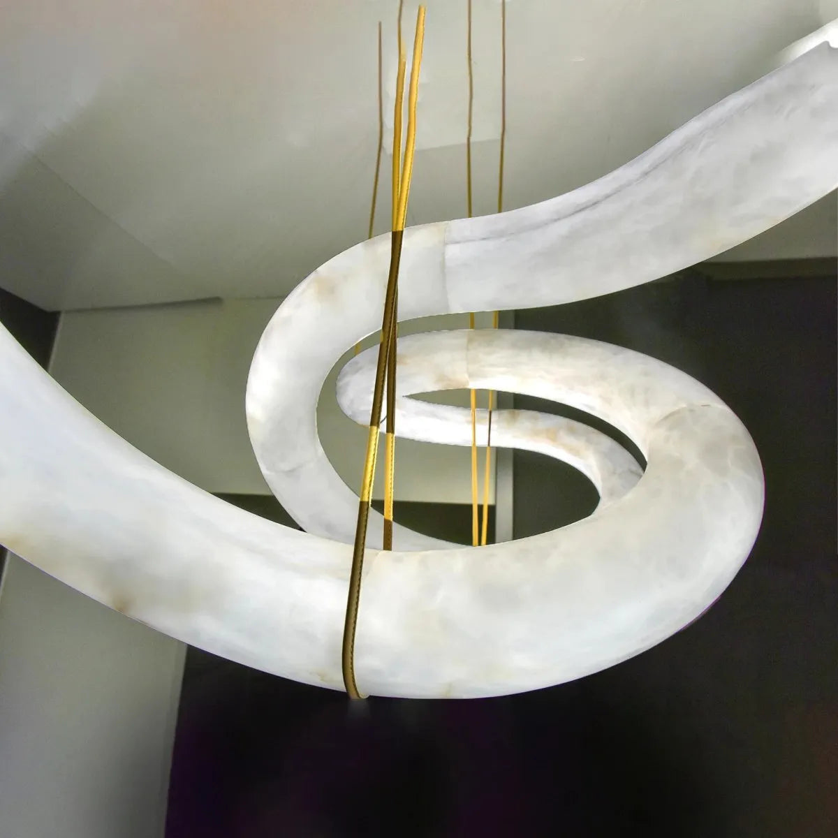 Glacera Designer Inspired Alabaster Chandelier Light for Living Room 35-Inch55-Inch56-Inch70-Inch96-Inchw