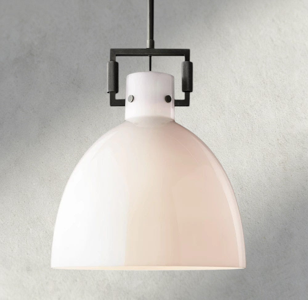 MACHINIST MILK GLASS CLOCHE PENDANT 10", 14", 18"