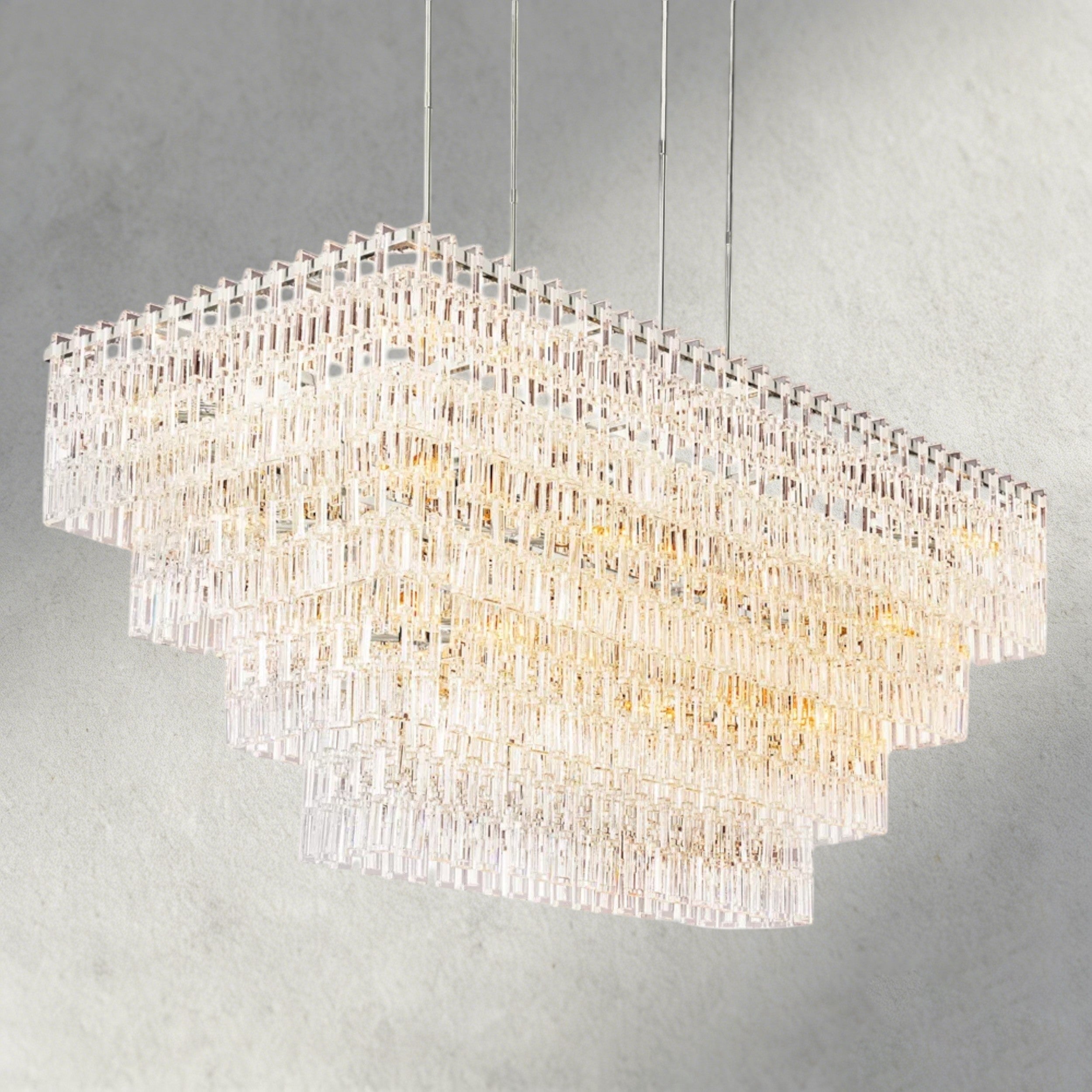 Marignan Tiered Rectangular Chandelier 60", 72"