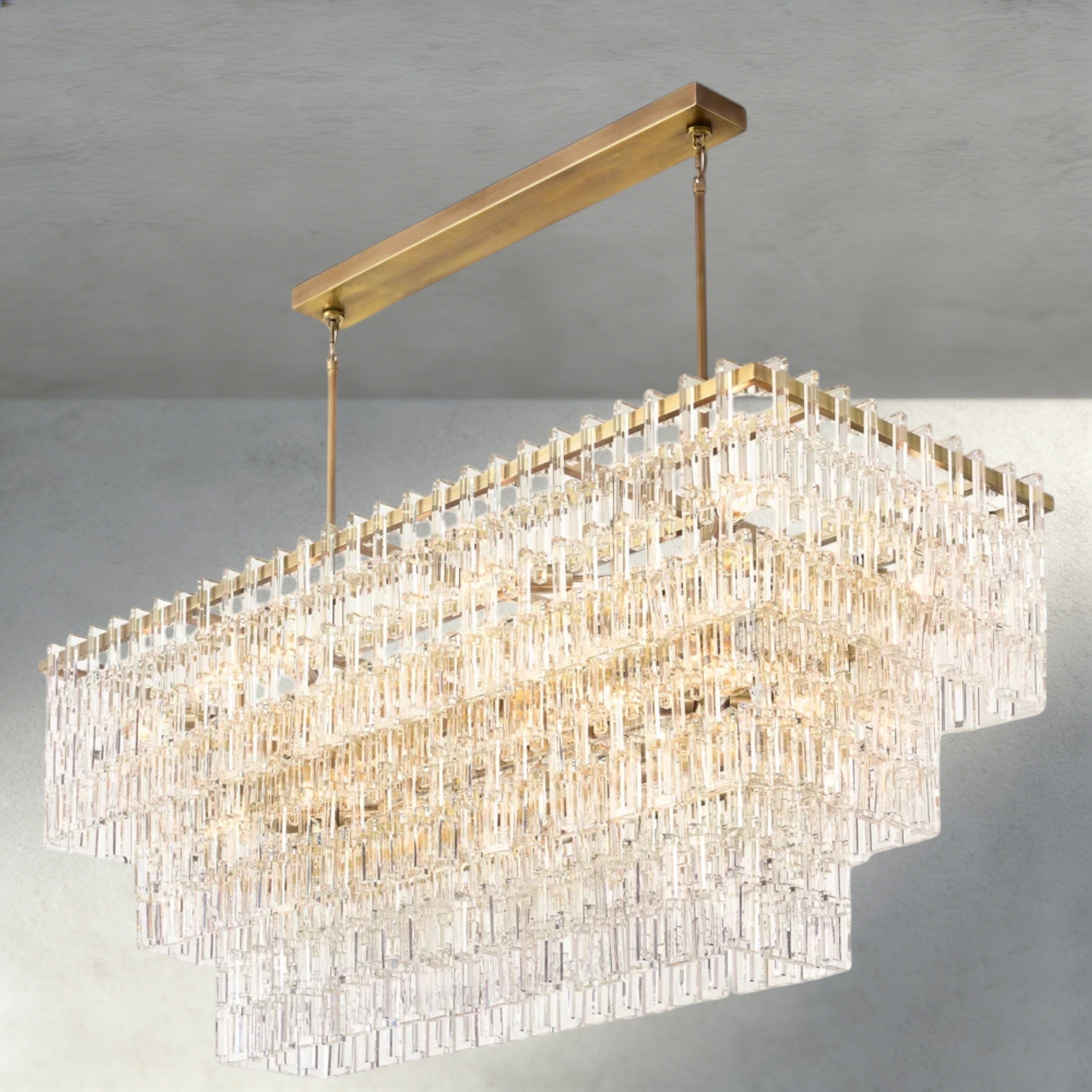 Marignan Tiered Rectangular Chandelier 60", 72"
