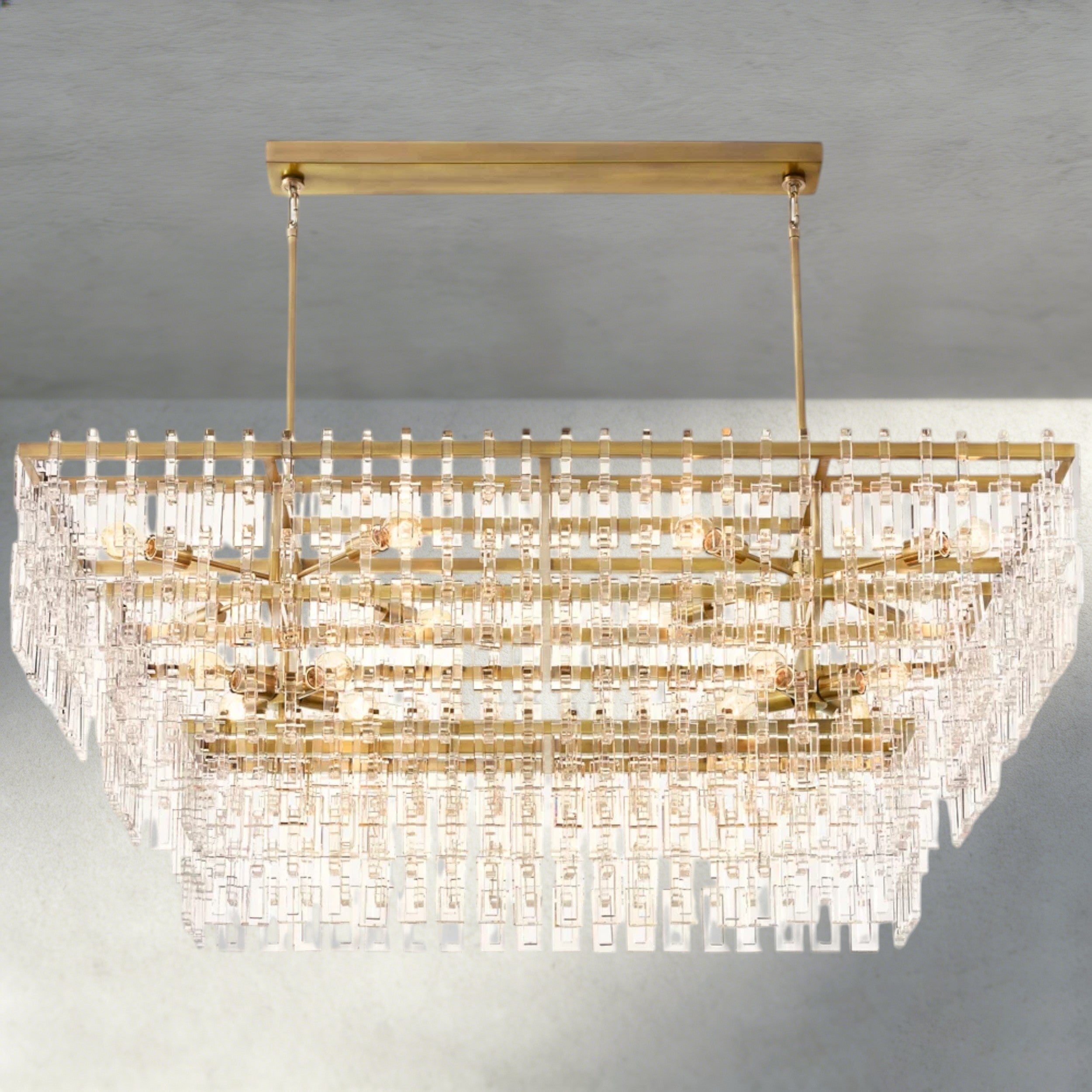 Marignan Tiered Rectangular Chandelier 60", 72"