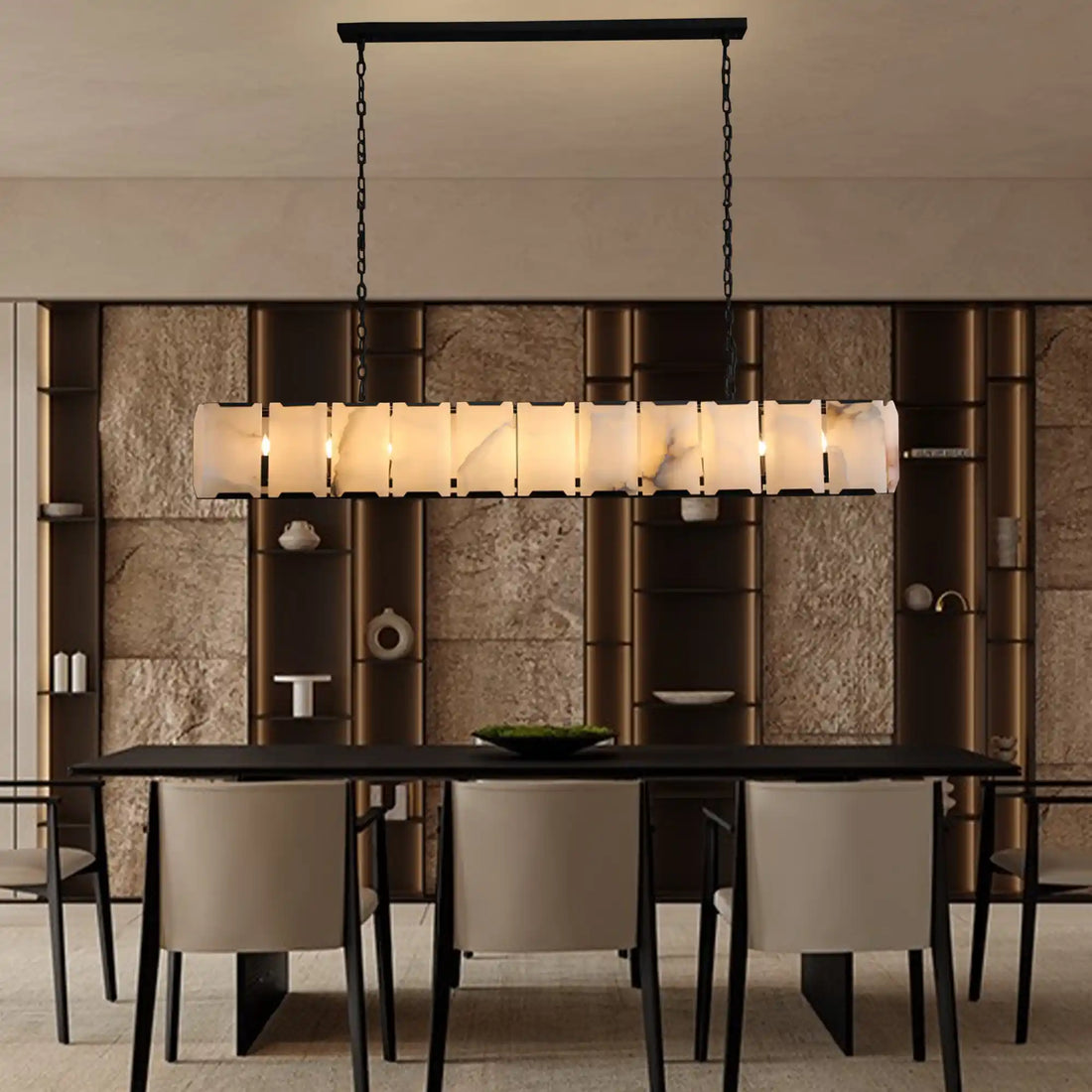 Harlow Calcite Rectangular Chandelier 42", 54", 62", 74"