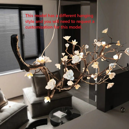 Minas Rustic Tree Branch Chandelier - Black47.24” ( 120 cm )Warm White 3000KBlushlighting