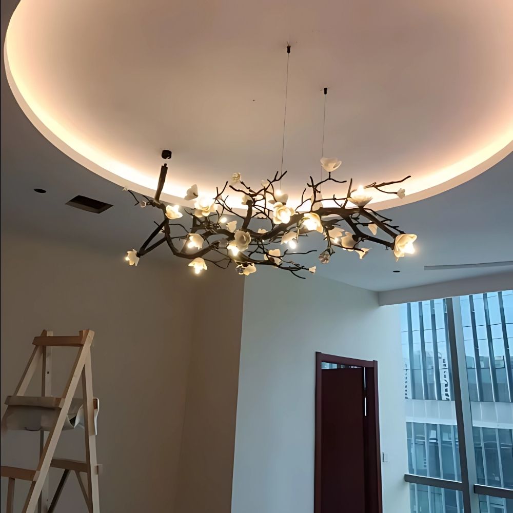 Minas Rustic Tree Branch Chandelier - Black47.24” ( 120 cm )Warm White 3000KBlushlighting