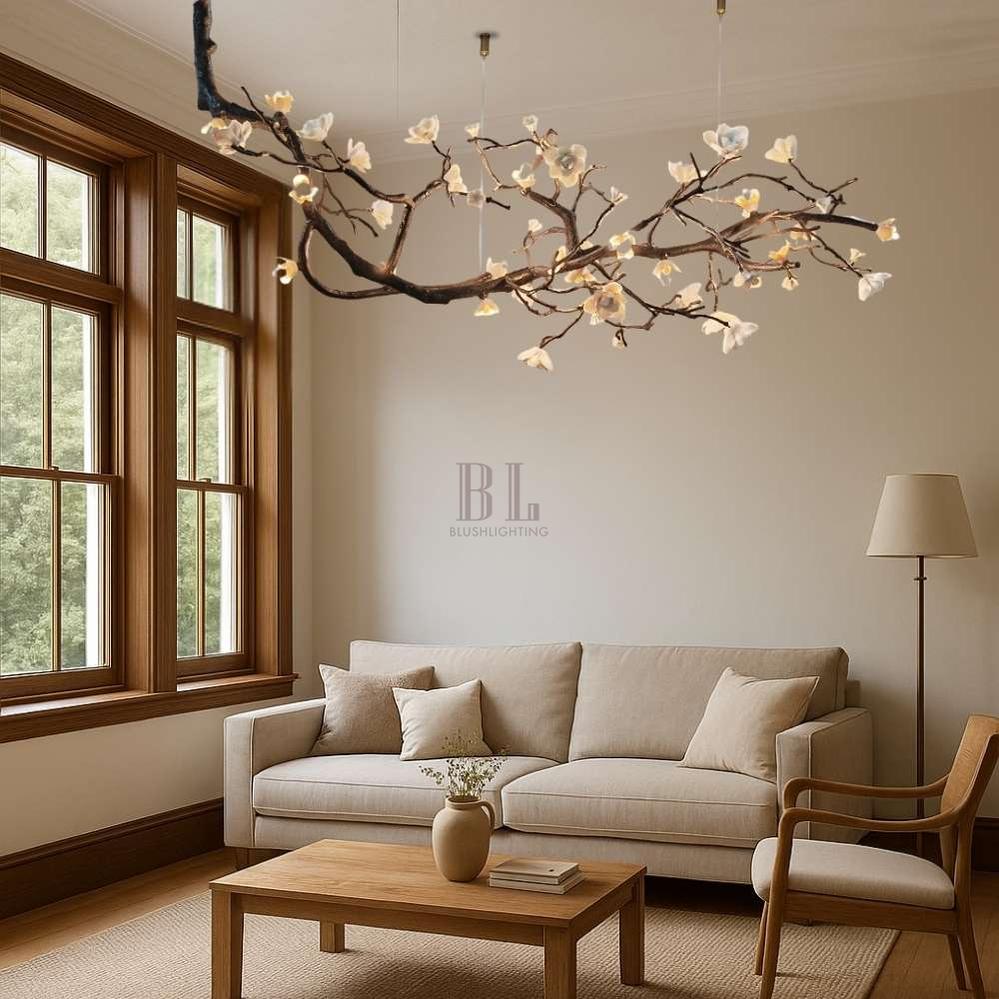 Minas Rustic Tree Branch Chandelier - Black47.24” ( 120 cm )Warm White 3000KBlushlighting