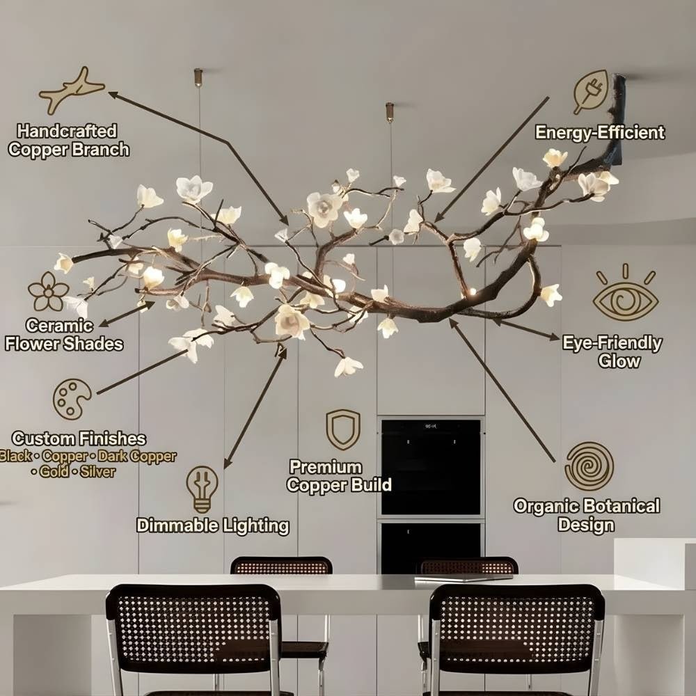 Minas Rustic Tree Branch Chandelier - Black47.24” ( 120 cm )Warm White 3000KBlushlighting