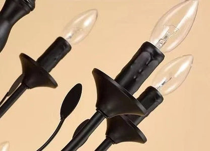 Multi Layer Iron Chandelier with Electronic Candles in Vintage Country Style for Living Room Cafe and Study - 3 Layers: D39.4"Warm LightManorlights