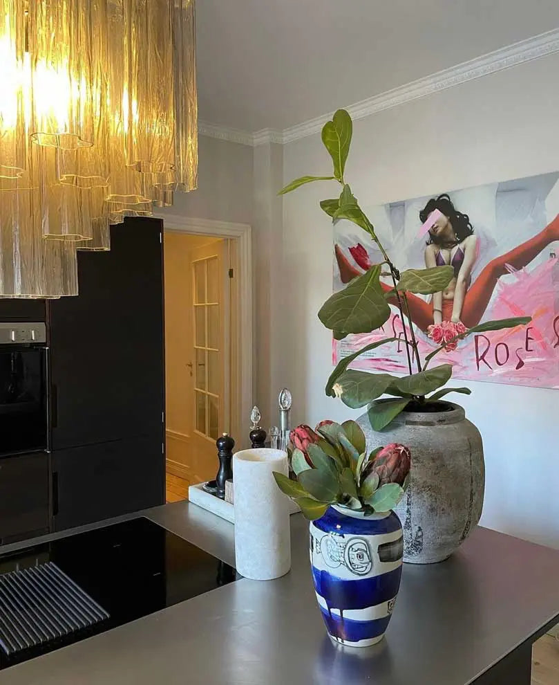 Murano Glass Chandelier – 36 Tubes – Smoked / transparent
