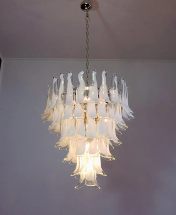 Murano Glass Chandelier – 75 Petals – Transparent