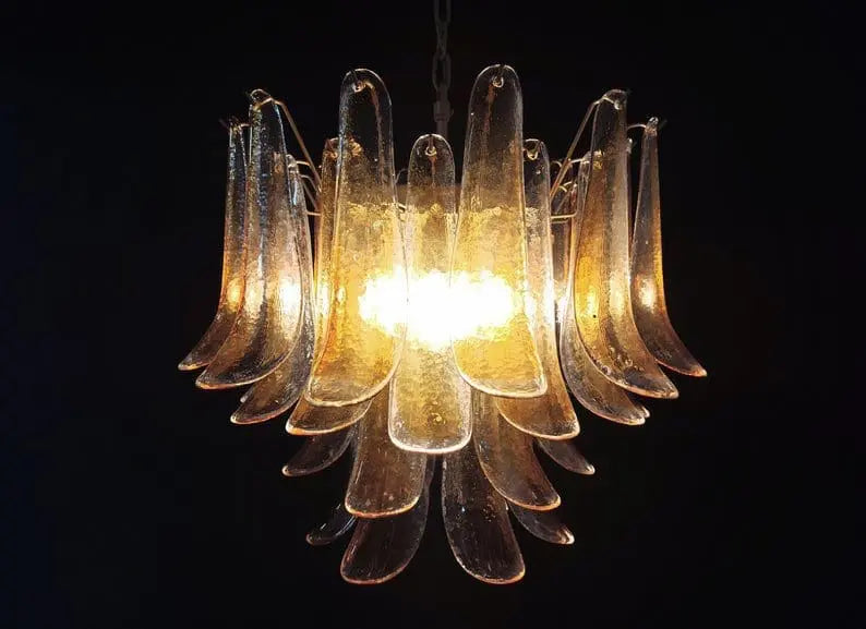 Murano Glass Chandelier – 36 Petals – Amber