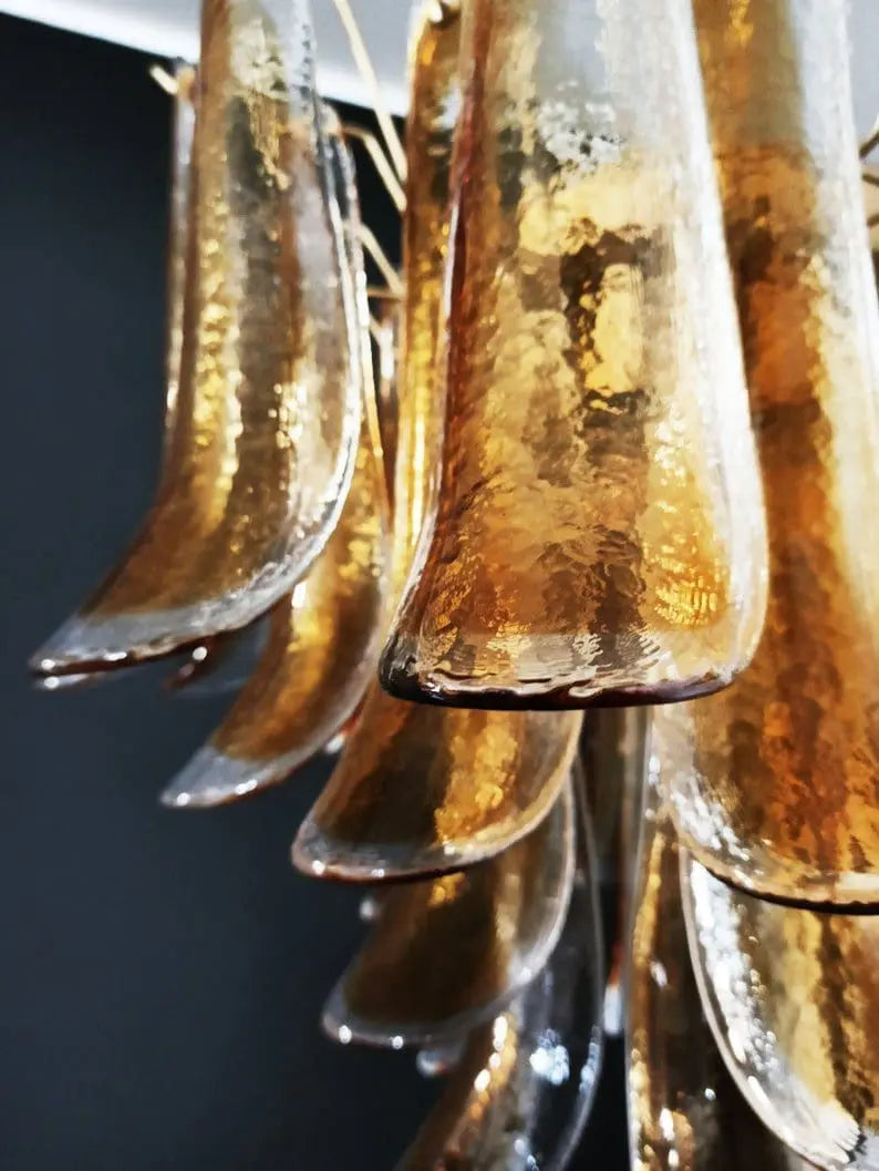 Murano Glass Chandelier – 36 Petals – Amber