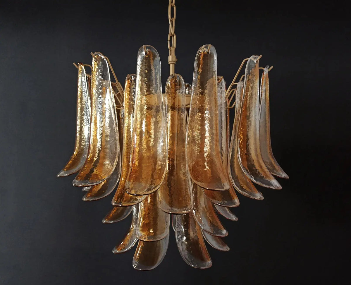Murano Glass Chandelier – 36 Petals – Amber