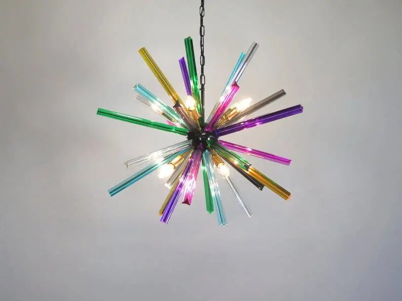 Murano Glass Chandelier – Sputnik – 30 Prisms – Multi