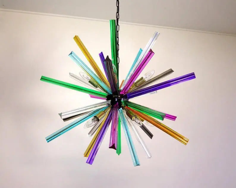 Murano Glass Chandelier – Sputnik – 30 Prisms – Multi