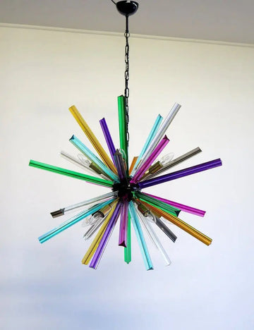 Murano Glass Chandelier – Sputnik – 30 Prisms – Multi