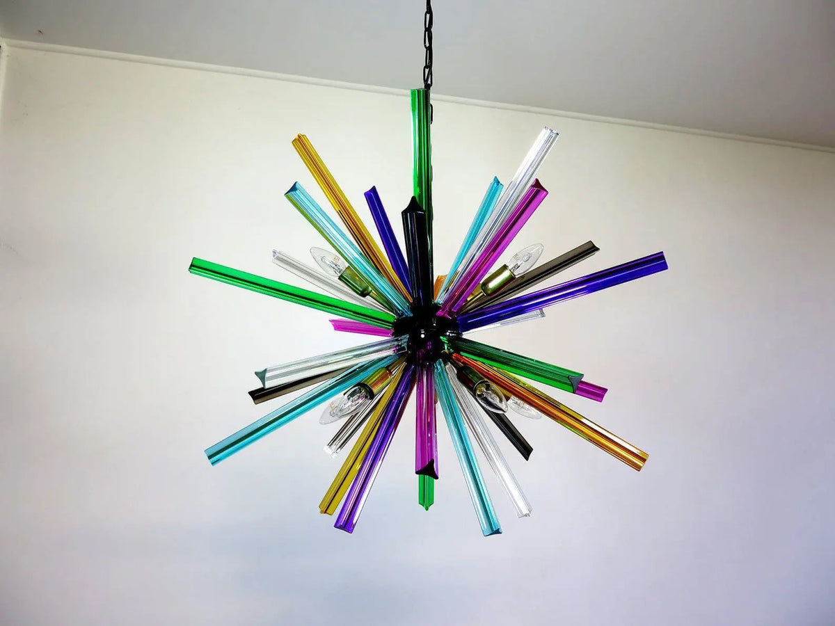 Murano Glass Chandelier – Sputnik – 30 Prisms – Multi