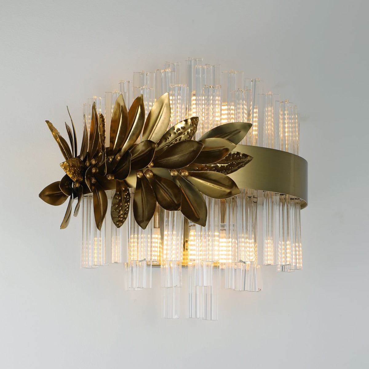 Modern Round / rectangular Gold Leaves Crystal Chandelier for Living Room / dining Room