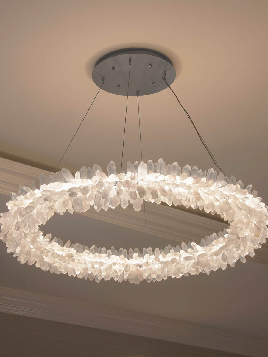 Modern Round / oval / linear / square Natural Crystal Chandelier