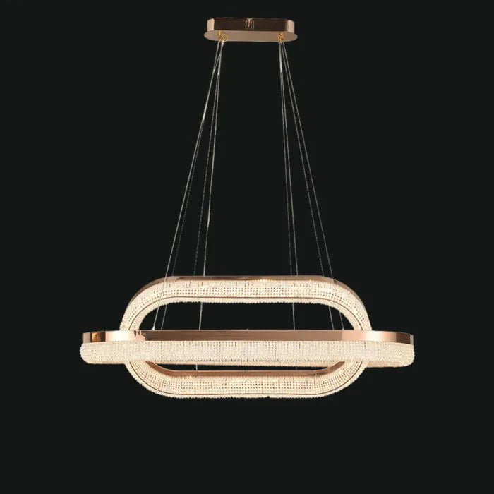 Modern Minimalist Rings Round / oval Crystal Chandelier