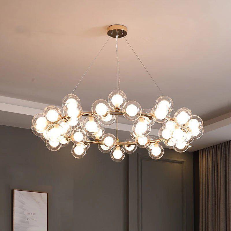Modern Glass Round Chandelier for Living Room