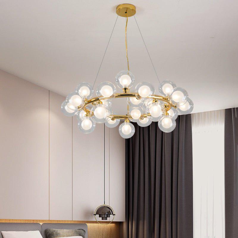 Modern Glass Round Chandelier for Living Room