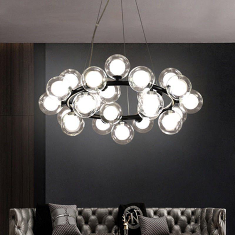 Modern Glass Round Chandelier for Living Room