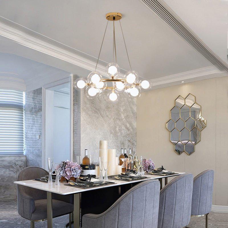Modern Glass Round Chandelier for Living Room
