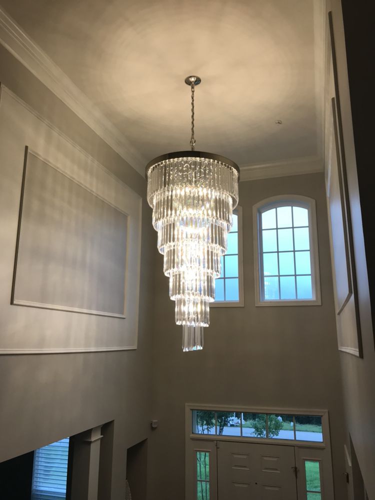 Extra Large Round 7-Tier Luxury Crystal Chandelier with Black, Coffee, Gold, Chrome Finish and Quality