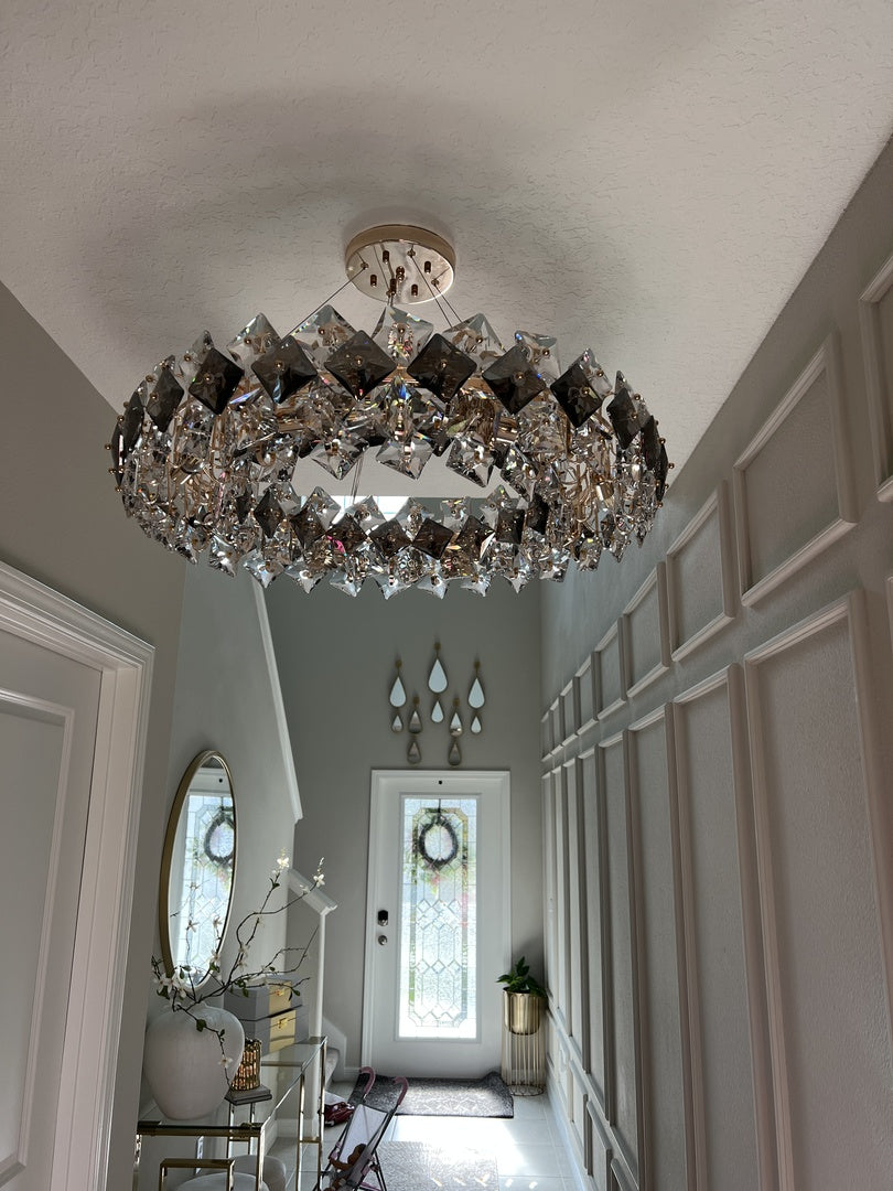 Prismatic Crystal Chandelier for Living Room Dining Room Ceiling Light