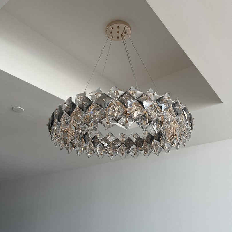 Prismatic Crystal Chandelier for Living Room Dining Room Ceiling Light