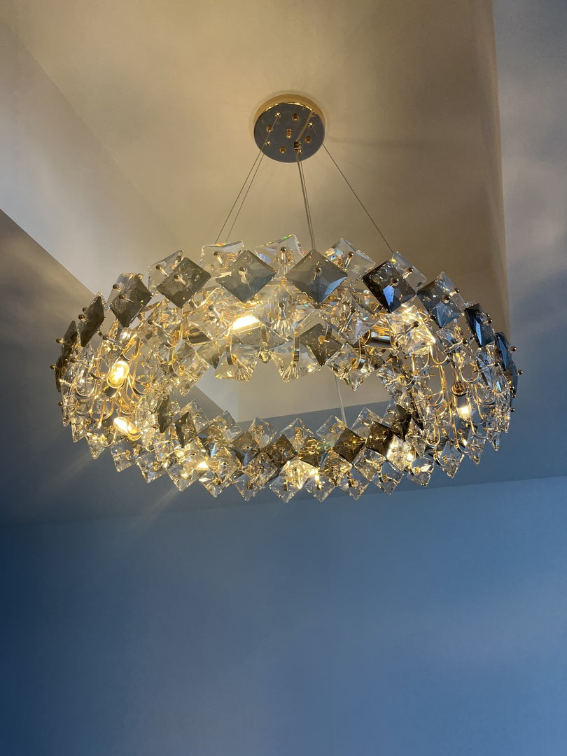 Prismatic Crystal Chandelier for Living Room Dining Room Ceiling Light