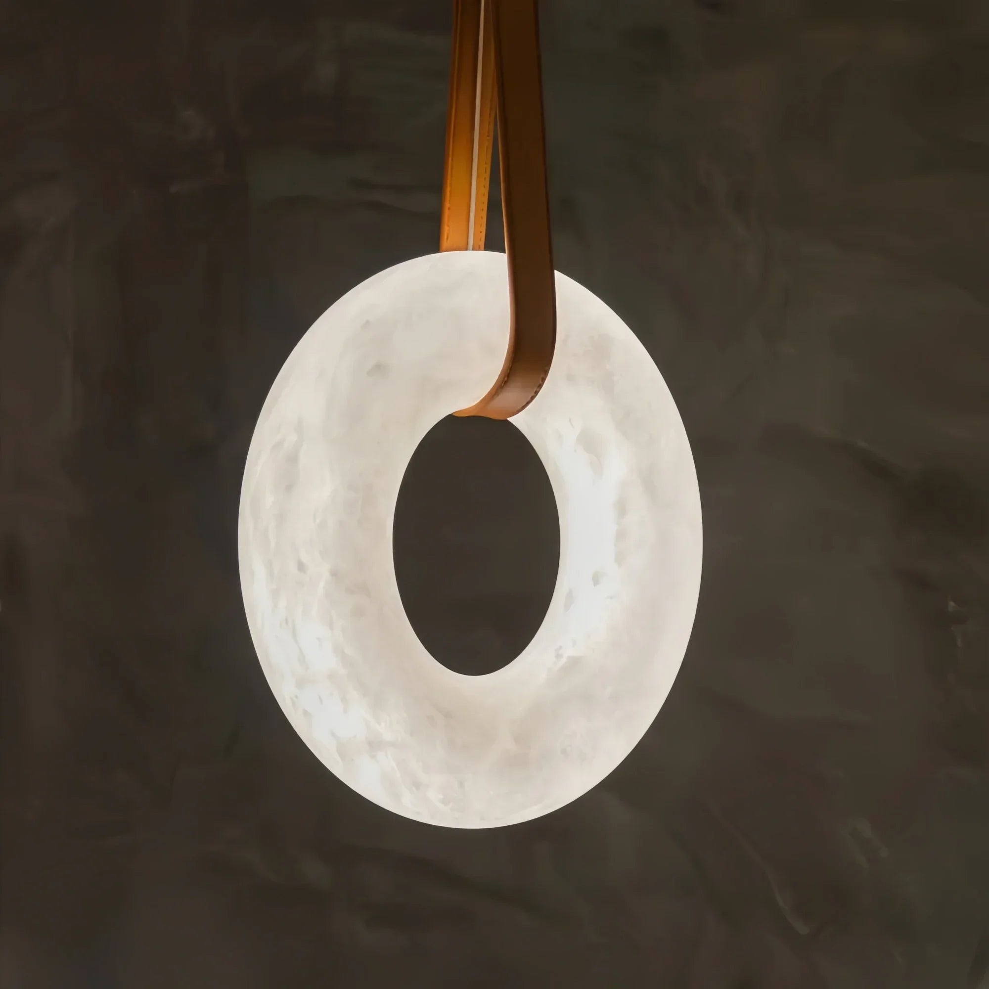 Oslo L1P Pendant Alabaster Chandelier, Halo Ring Chandelier With canopy Over Dining Table