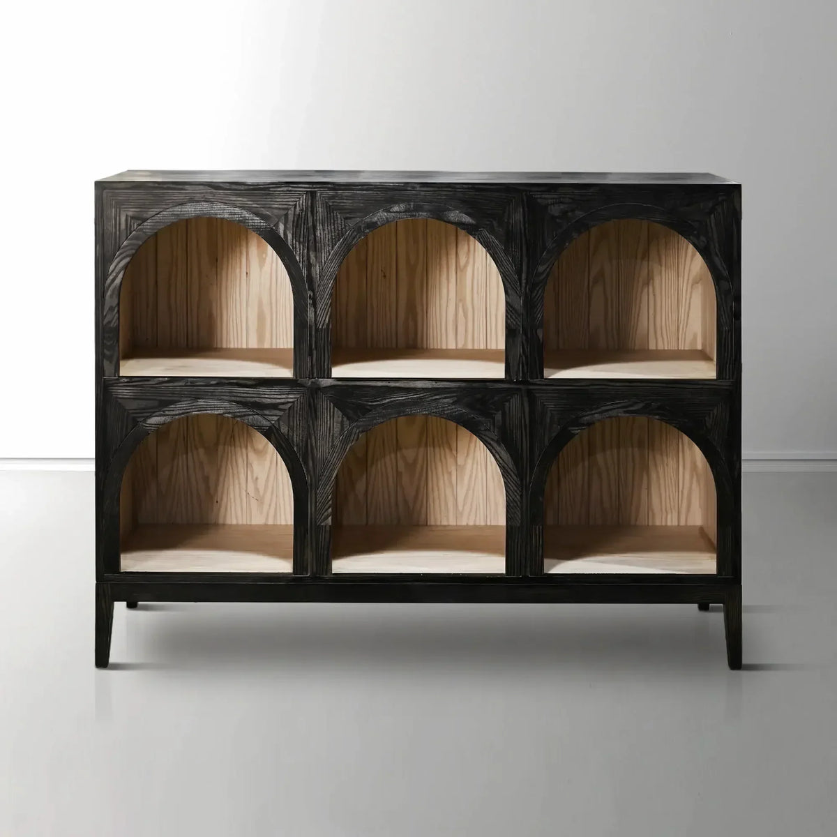 Hattie Arched Storage Cabinet in Oak 60.75-Inchw