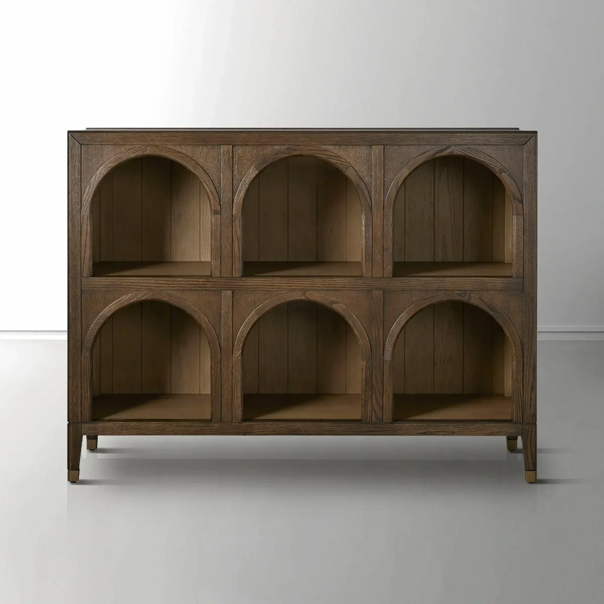 Hattie Arched Storage Cabinet in Oak 60.75-Inchw