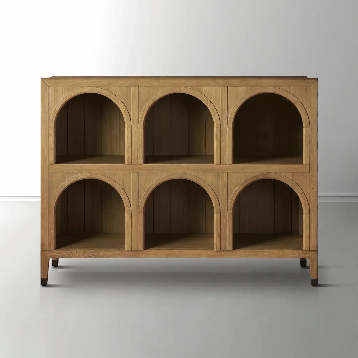 Hattie Arched Storage Cabinet in Oak 60.75-Inchw
