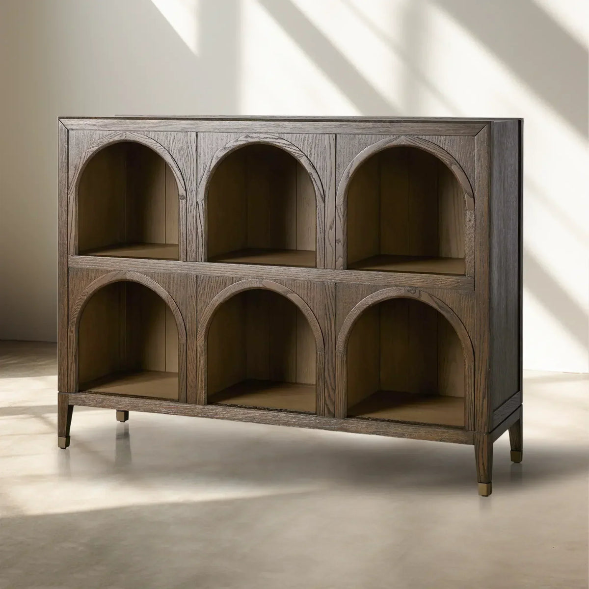 Hattie Arched Storage Cabinet in Oak 60.75-Inchw
