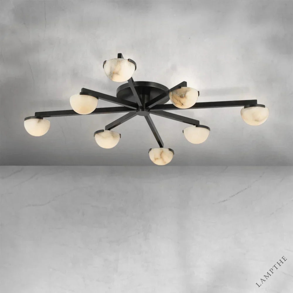 Padra Alabaster Large Staggered Arm Flush Mount