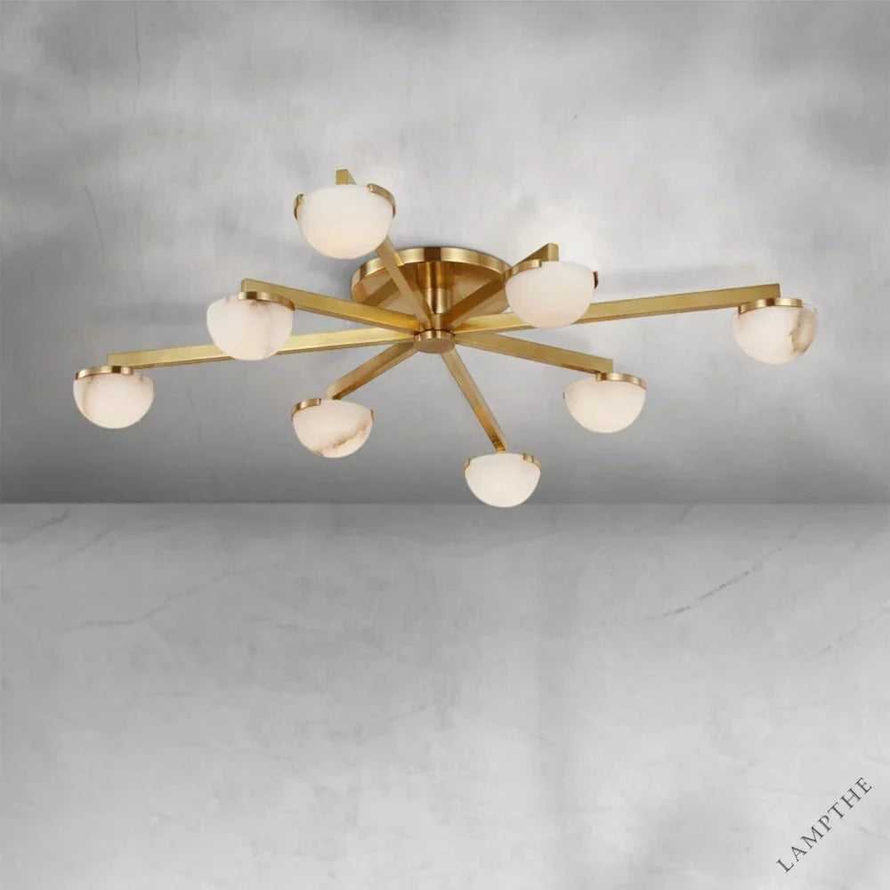 Padra Alabaster Large Staggered Arm Flush Mount