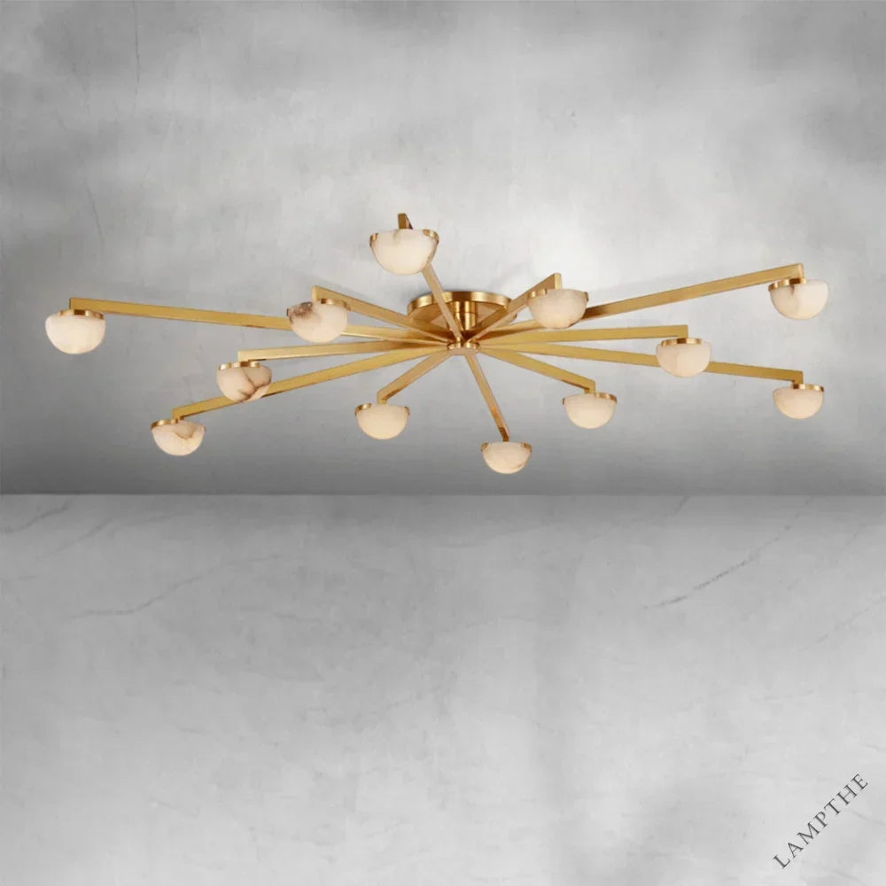 Padra Alabaster Large Staggered Arm Flush Mount
