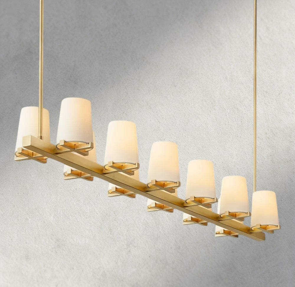 Pauillac Fabric Shade Linear Chandelier 49", 60"