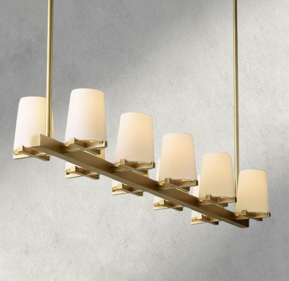 Pauillac Fabric Shade Linear Chandelier 49", 60"