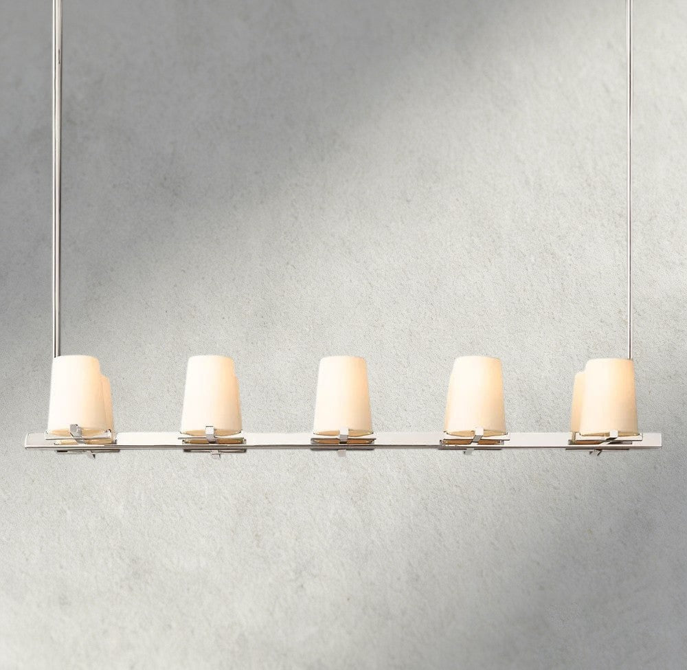 Pauillac Fabric Shade Linear Chandelier 49", 60"