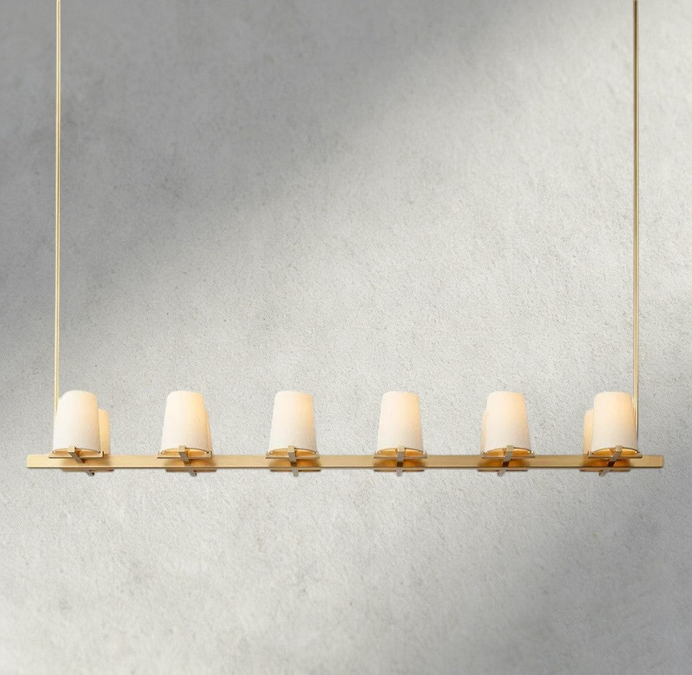 Pauillac Fabric Shade Linear Chandelier 49", 60"
