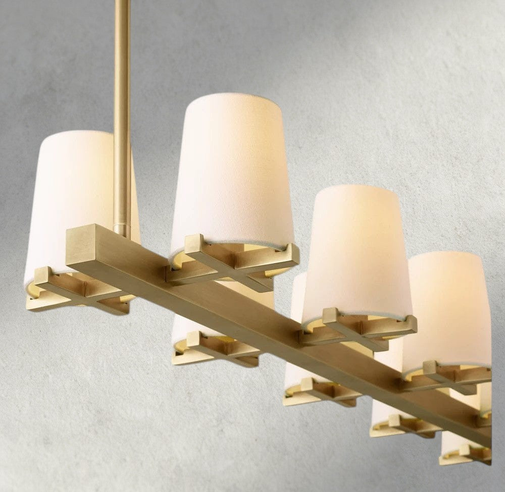 Pauillac Fabric Shade Linear Chandelier 49", 60"
