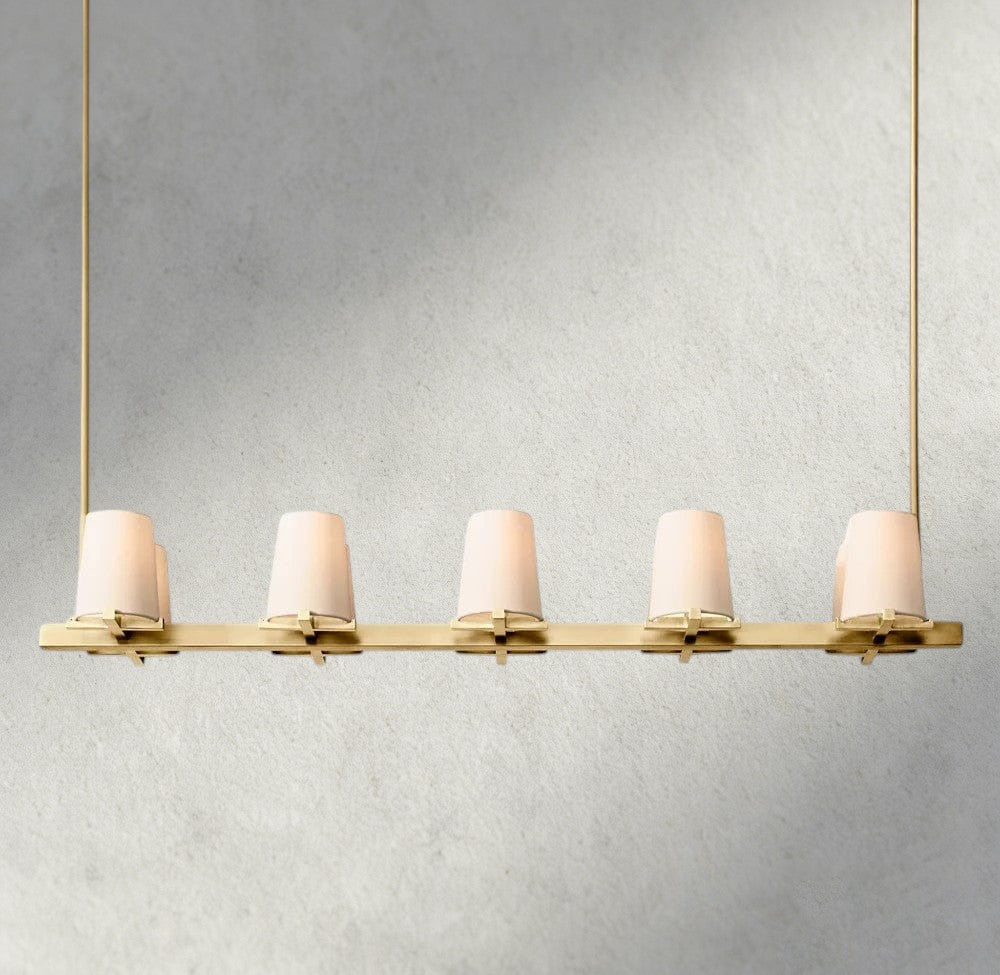 Pauillac Fabric Shade Linear Chandelier 49", 60"