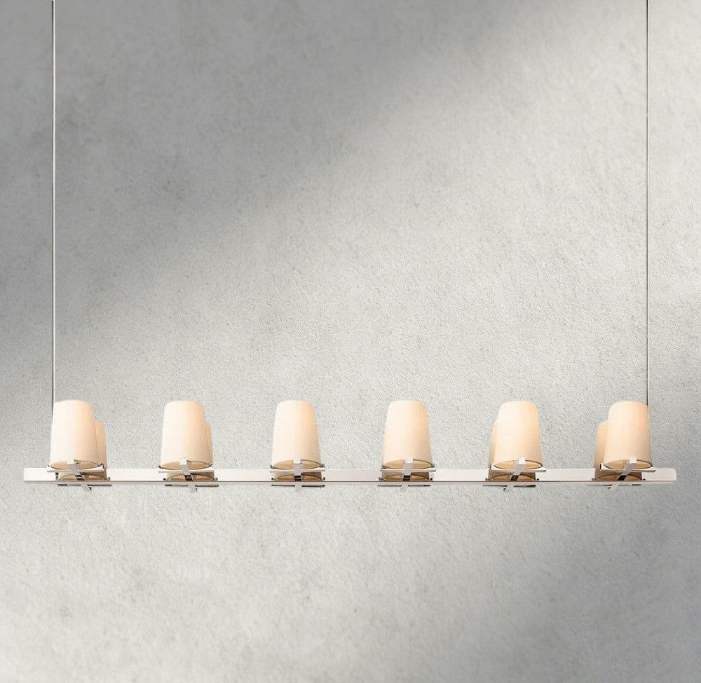 Pauillac Fabric Shade Linear Chandelier 49", 60"