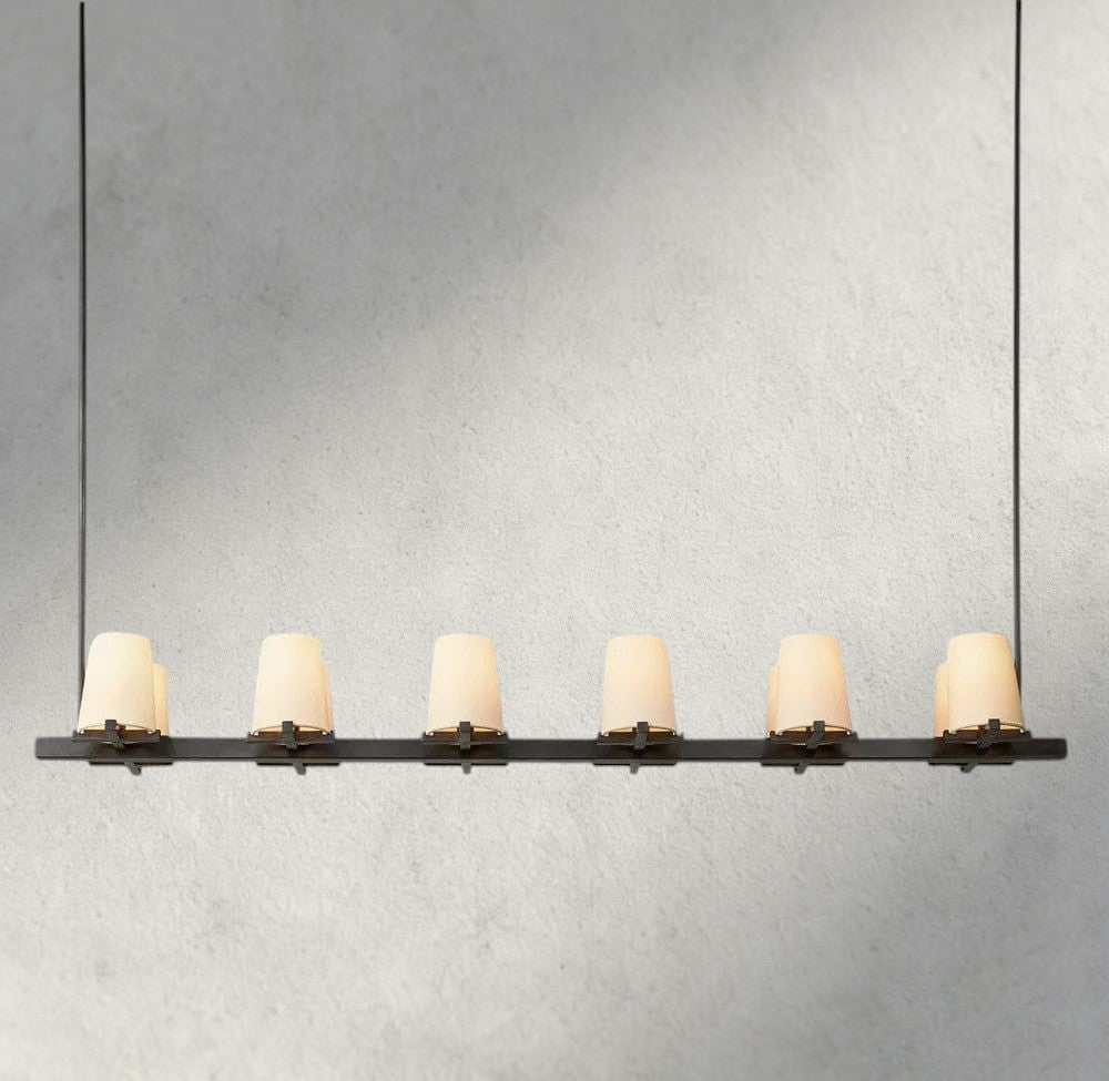 Pauillac Fabric Shade Linear Chandelier 49", 60"