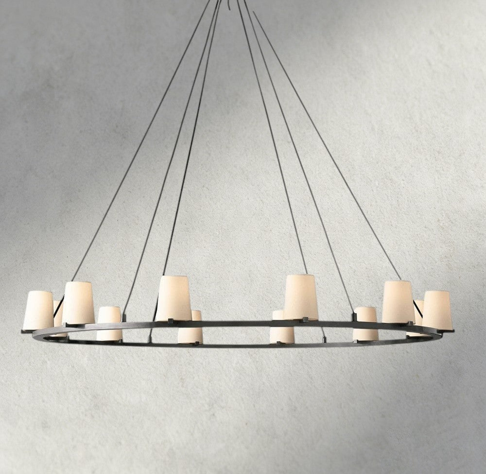 Pauillac Fabric Shade Round Chandelier 36", 48", 60"