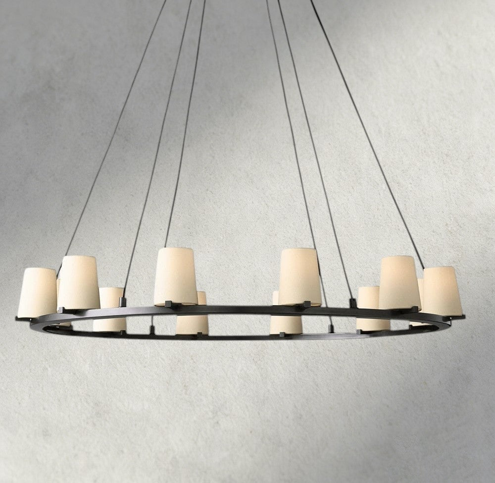 Pauillac Fabric Shade Round Chandelier 36", 48", 60"